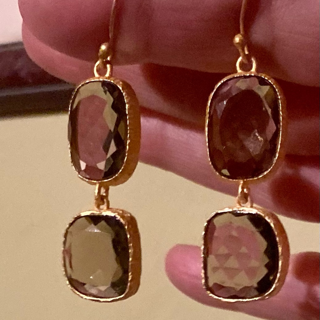 Amethyst 18k Gold Finish Handcrafted Earrings 2 50$
